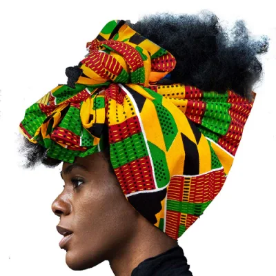 Accessori per avvolgere la testa da donna Stampa africana Kente Bandana Fascia per donna africana